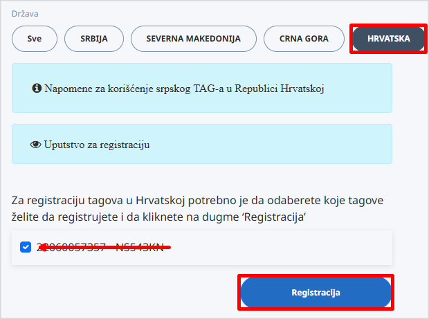 Uputstvo za podešavanje srpskog TAGa za Hrvatsku: izbor države, taga i oznaka